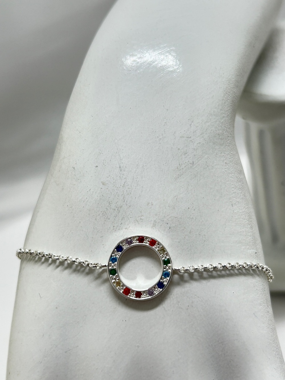 Katie Loxton, Silver Bracelet With Multicolored Crystals